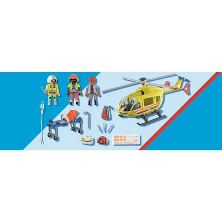 PLAYMOBIL - 71203 - City Action Les Secouristes - Hélicoptère de secours - Figurine - Bleu - Allemagne BLEU 3 - vertbaudet enfant 