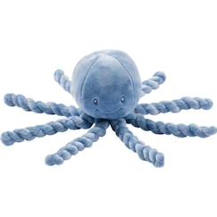 Jouet-Premier âge-Doudous et jouets en tissu-NATTOU Doudou Pieuvre Lapidou Infinity - 23 cm - 100% polyester - Bleu