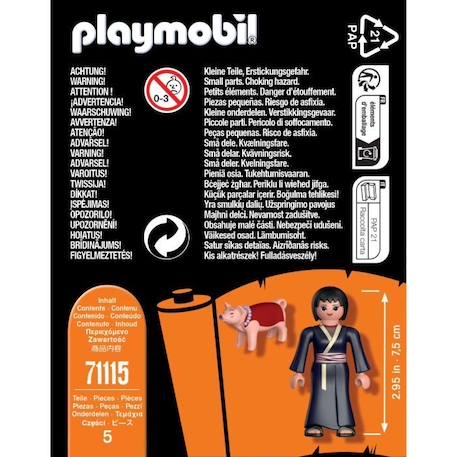 PLAYMOBIL - 71115 - Shizune - Naruto Shippuden - Figurine Kunoichi avec Tonton le cochon NOIR 4 - vertbaudet enfant 