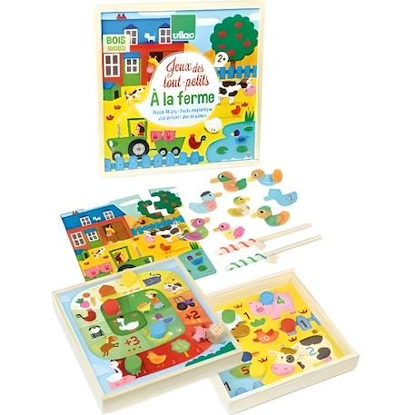 VILAC - Coffret de jeux des tout-petits à la ferme JAUNE 1 - vertbaudet enfant 