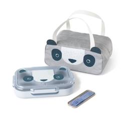 Lunch box - Set Plateau Repas Compartimenté + Sac de Transport + Couverts - Idéal pour Ecole/Parc - MB Wonder Bleu Panda - MONBENTO  - vertbaudet enfant