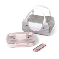 Lunch box - Set Plateau Repas Compartimenté + Sac de Transport + Couverts - Idéal pour Ecole/Parc - MB Wonder Rose Sheep - MONBENTO  - vertbaudet enfant