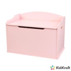 Chambre et rangement-Rangement-Coffre à jouets en bois pour enfants - KidKraft - Austin - Rose - Charnière de sécurité - Rangement