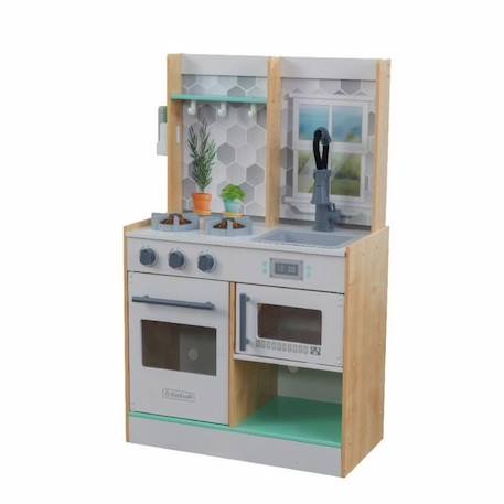 KidKraft -Cuisine en bois pour enfant Let’s Cook coloris naturel avec son et lumière - four et micro-ondes inclus BEIGE 3 - vertbaudet enfant 