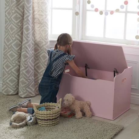 KidKraft - Coffre à jouets Austin en bois pour enfants - Rose rose