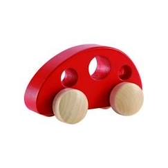 Jouet-Jeux d'imagination-Figurines, mini mondes, héros et animaux-Mini van pour enfant HAPE - Rouge - Dès 10 mois - Valeur éducative - Découverte des couleurs