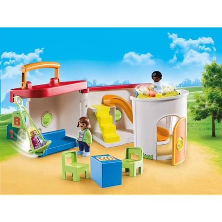 PLAYMOBIL - Garderie transportable - Bleu - Playmobil 1.2.3 - Pour Enfant de 18 mois et plus BLEU 2 - vertbaudet enfant 