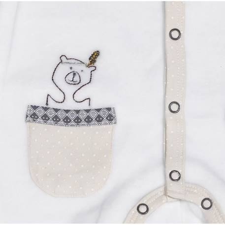 Pyjama bébé à  manches longues en velours BLANC 2 - vertbaudet enfant 