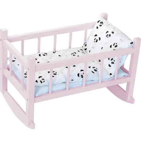 Lit bercelonnette en bois laqué rose panda (40 cm) Coloris Unique ROSE 1 - vertbaudet enfant 