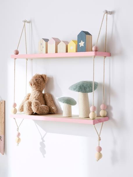 Etagère balançoire bois et corde Macaron bois 4 - vertbaudet enfant 