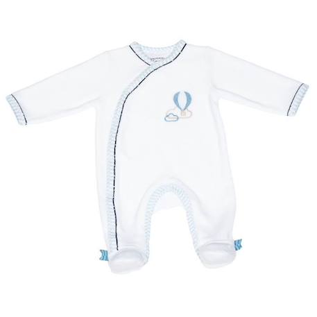 Pyjama bébé à  manches longues en velours BLANC 1 - vertbaudet enfant 