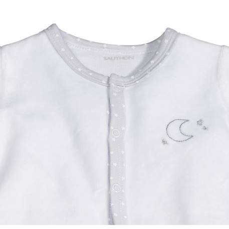 Pyjama bébé en velours à   manches longues BLANC 2 - vertbaudet enfant 