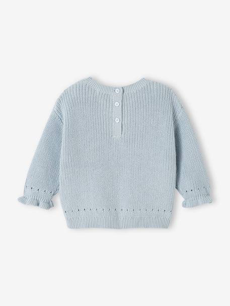 Pull en côte perlée bébé bleu glacier+rose 2 - vertbaudet enfant 