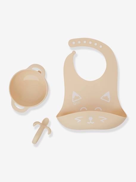 Kit repas silicone BABYMOOV First’Isy beige (Renard)+bleu (Chien) 1 - vertbaudet enfant 