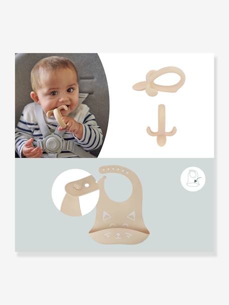 Kit repas silicone BABYMOOV First’Isy beige (Renard)+bleu (Chien) 11 - vertbaudet enfant 