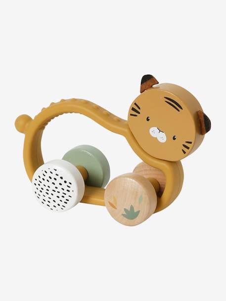 Hochet tigre en silicone et bois FSC® TANZANIE orange 2 - vertbaudet enfant 