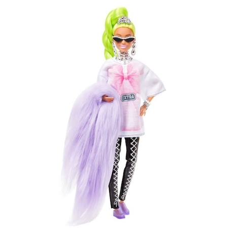 Poupée Barbie Extra - BARBIE - Natte Vert Fluo - Style Glamour - Accessoires Mode VIOLET 3 - vertbaudet enfant 