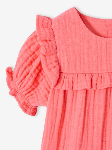 Robe en gaze de coton bébé corail+vanille 3 - vertbaudet enfant 