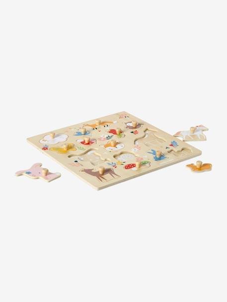 Puzzle boutons FORÊT ENCHANTÉE en bois FSC® rose 3 - vertbaudet enfant 