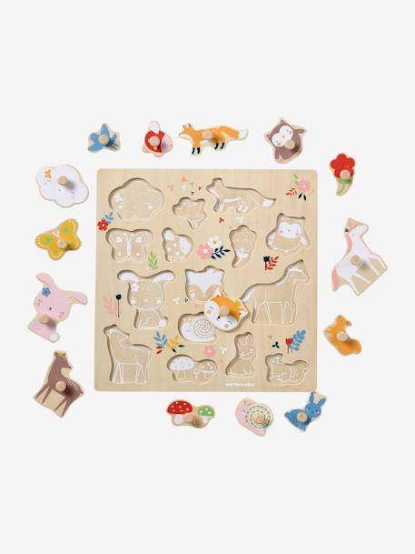 Puzzle boutons FORÊT ENCHANTÉE en bois FSC® rose 4 - vertbaudet enfant 