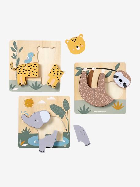 Lot de 3 puzzles chunky en bois FSC® - Tanzanie jaune 4 - vertbaudet enfant 