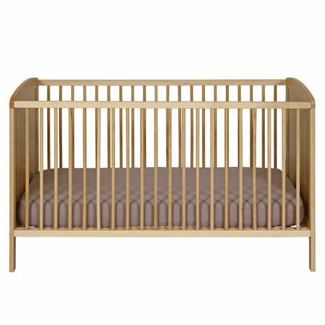 Lit bébé à barreaux Flocon - Bois naturel - 70x140 cm - Sommier réglable - Hêtre et panneau de fibres MARRON 4 - vertbaudet enfant 