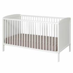 Lit bébé à barreaux Flocon Blanc 70x140 cm  - vertbaudet enfant