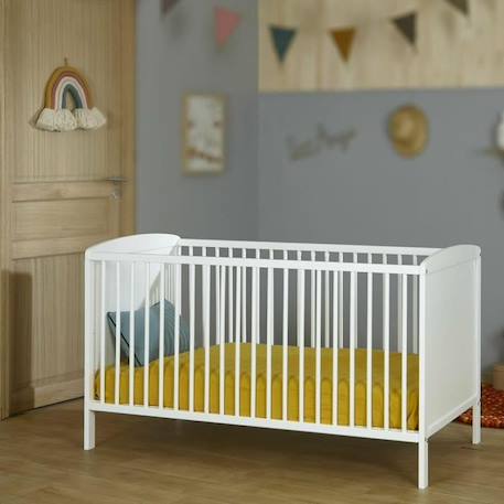 Lit bébé à barreaux Flocon Blanc 70x140 cm BLANC 3 - vertbaudet enfant 