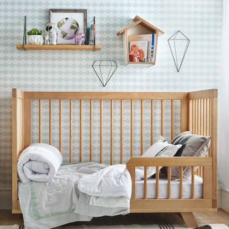 Lit bébé évolutif - AKITEN RETAIL - Kyoto - Bois massif - 70x140 cm - 3 hauteurs de matelas MARRON 3 - vertbaudet enfant 