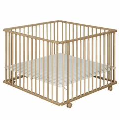 -Parc bébé pliant carré Helio - AKITEN RETAIL - Bois 100x100 cm - Bébé - Mixte - Bois massif