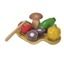 Jouet-Jeux d'imitation-Assortiment de Légumes en Bois PLAN TOYS - Mixte - A partir de 18 mois