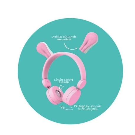 Casque audio enfant Kidyears - Crabe - Kidywolf - Limitation sonore à 85dB BLANC 4 - vertbaudet enfant 