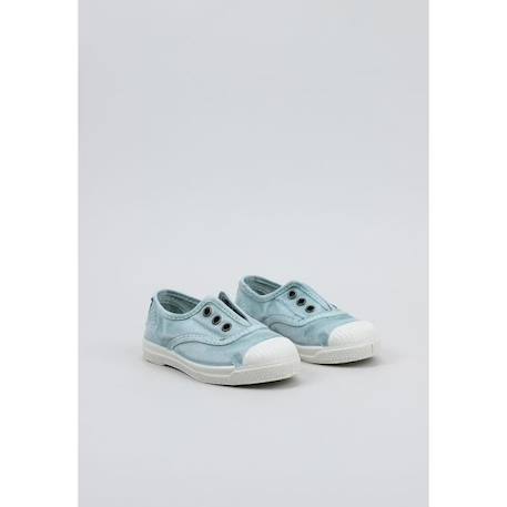 Tennis Eco-Responsable Enfant Natural World - Aqua - Lacets et élastiques - Textile - Caoutchouc BLEU 2 - vertbaudet enfant 