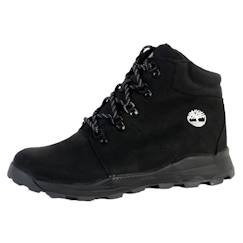 Chaussures-Chaussures garçon 23-38-Basket Enfant Timberland Brooklyn Mid Hiker - Noir - Cuir - Lacets ronds