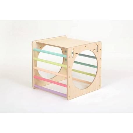 Cube d'activité en bois pastel - KATEHAA - Mixte - A partir de 12 mois - Marron - Blanc BLANC 2 - vertbaudet enfant 