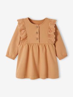 Robe en molleton bébé volant en broderie anglaise  - vertbaudet enfant