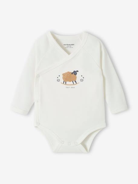 Lot de 5 bodies ouverture naissance bébé en coton biologique taupe 2 - vertbaudet enfant 