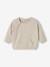 Sweat maille fantaisie naissance ouverture devant argile 1 - vertbaudet enfant 