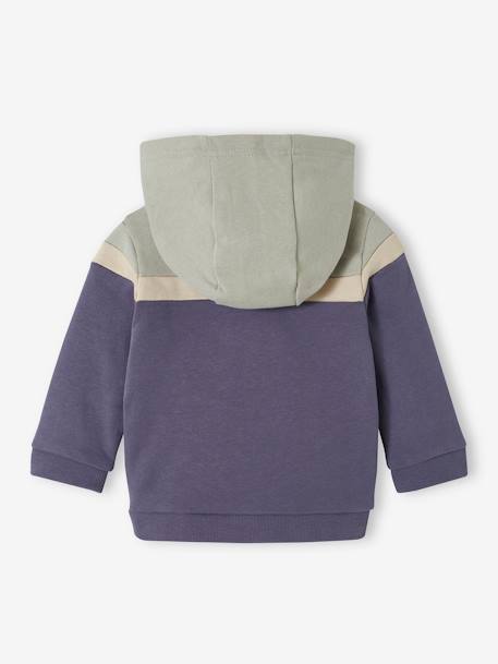 Gilet zippé bébé garçon à capuche bordeaux+cannelle+vert d'eau 10 - vertbaudet enfant 