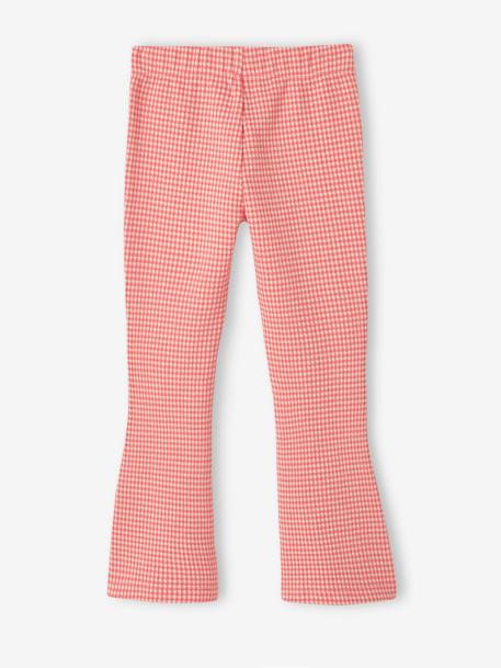 Legging évasé à carreaux fille carreaux rouge 2 - vertbaudet enfant 