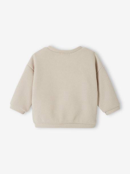 Sweat maille fantaisie naissance ouverture devant argile 2 - vertbaudet enfant 