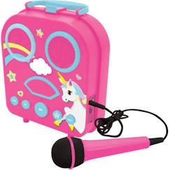 -Enceinte Licorne Portable sans Fil avec Micro - LEXIBOOK - Bluetooth, Aux-in, USB/TF - Rose