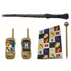 Jouet-Jeux d'imitation-Maison, bricolage et métiers-Kit Harry Potter avec talkie-walkie portée 120m, cahier, stylo et baguette magique
