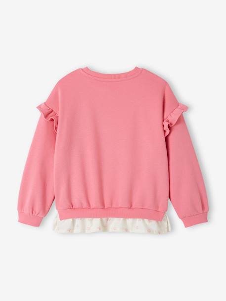 Sweat à volants bi-matière fille personnalisable jaune pastel+rose bonbon 8 - vertbaudet enfant 