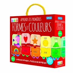 Jouet-Jeux éducatifs-Puzzles-Puzzle & Livre Apprends tes premières formes et couleurs - Sassi Junior - Multicolore