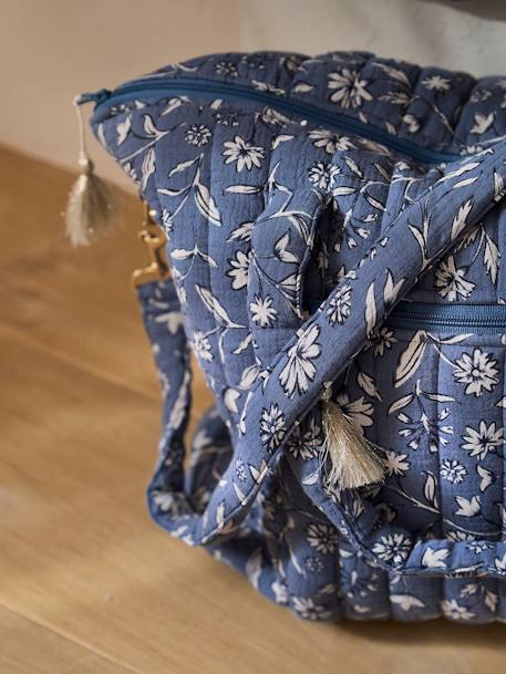 Sac à langer en gaze de coton Plume bleu imprimé+écru+folk+ivoire imprimé+ivoire végétal 3 - vertbaudet enfant 