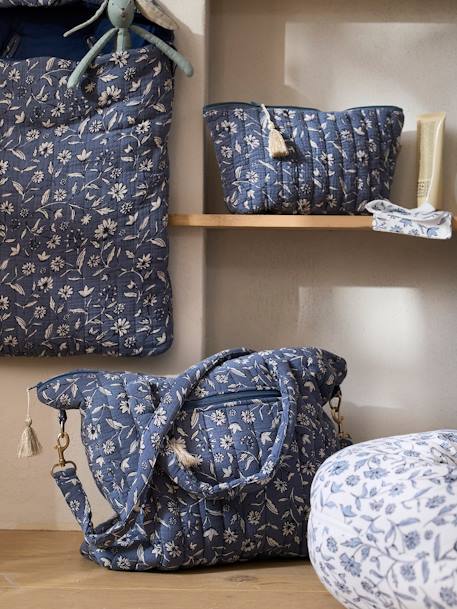 Sac à langer en gaze de coton Plume bleu imprimé+écru+folk+ivoire imprimé+ivoire végétal 2 - vertbaudet enfant 