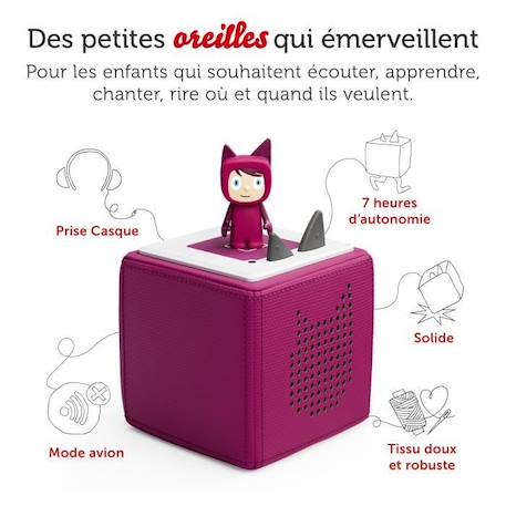 tonies® - Mon Premier Coffret Toniebox - Cassis - Conteuse d'histoires VIOLET 2 - vertbaudet enfant 