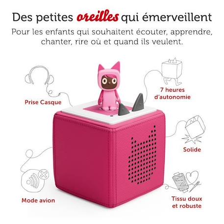 tonies® - Mon Premier Coffret Toniebox - Rose - Conteuse d'histoires ROSE 2 - vertbaudet enfant 