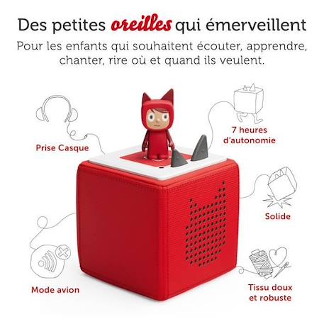 tonies® - Mon Premier Coffret Toniebox - Rouge - Conteuse d'histoires ROUGE 2 - vertbaudet enfant 